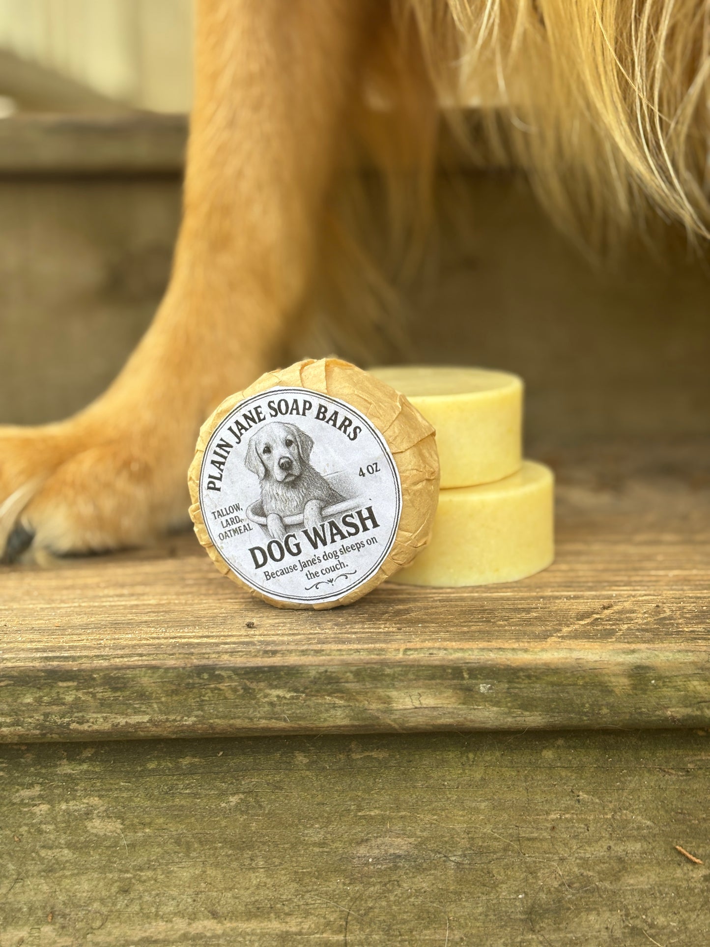 Dog Shampoo Bar  | Tallow. Lard & Oatmeal Soap Bar for Dogs (4oz)