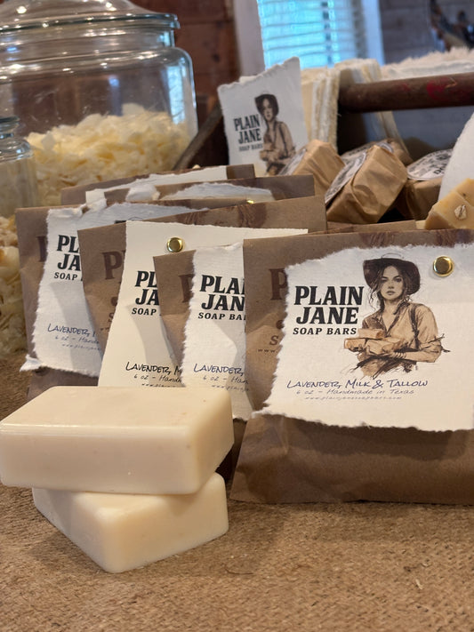 Lavender | Buttermilk, Tallow & Lard Pure White Soap Bar 6oz